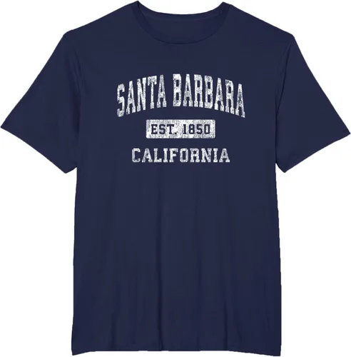 Vista 53 de Camiseta deportiva clásica de Santa Bárbara California CA, Negro, S