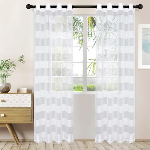 Vista 10 de Superior Dalitso - Cortinas traslúcidas de cuerda, detalles de ventana, cuerda trenzada, rayas, texturizadas, tradicionales, modernas, diseño