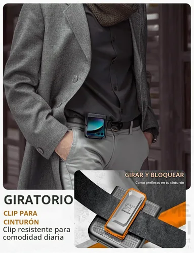 Vista 4 de Funda diseñada para Motorola Razr+ (2023) con funda de clip para cinturón