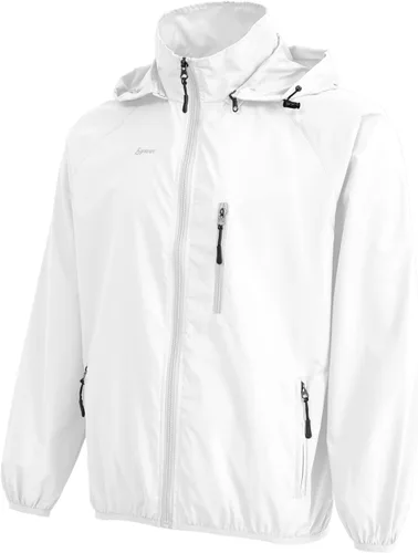 Vista 2 de Spmor Chaqueta impermeable ligera para hombre, rompevientos, para correr