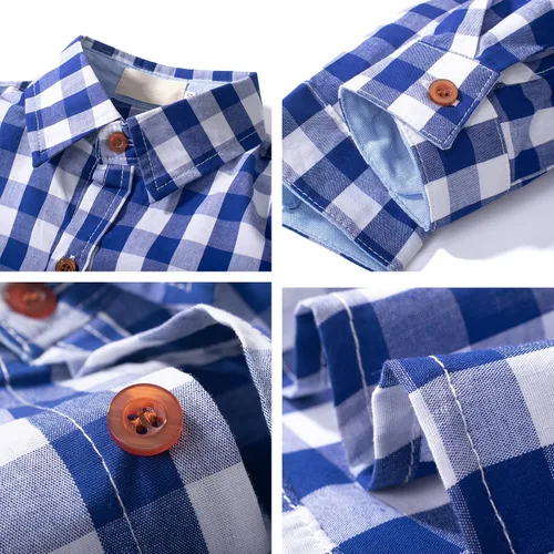 Vista 4 de Yilaku Ropa de vestir para niño, conjunto de traje formal con corbatín y pantalones de tirantes, trajes de niño para niño pequeño, trajes