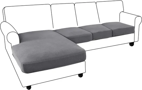 Vista 13 de Funda de sofá seccional de 3 piezas para sofá seccional en forma de L, protector elástico de muebles para sofá seccional izquierdo o derecho