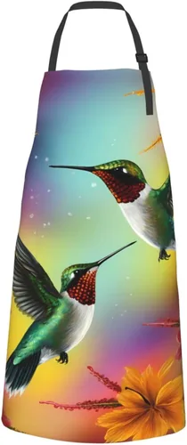 Vista 15 de Delantales florales azules para el hogar, 2 bolsillos, 33 x 28 pulgadas, para hombres y mujeres, diseño floral gris, impermeable, para manualidades
