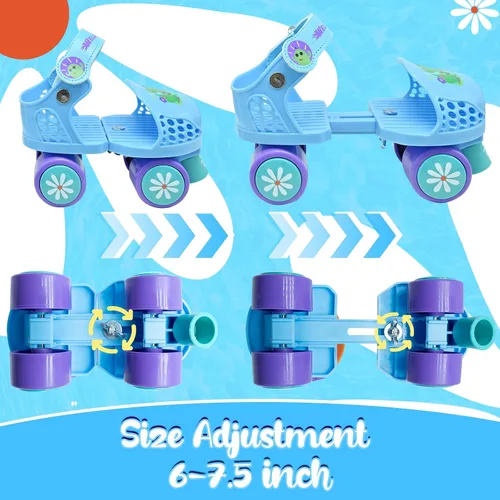 Vista 3 de Kids Roller Skate for Girls Boys Ages 2-5 Years Old, Adjustable Toddler Rollerskates, Children Beginner Roller Skate