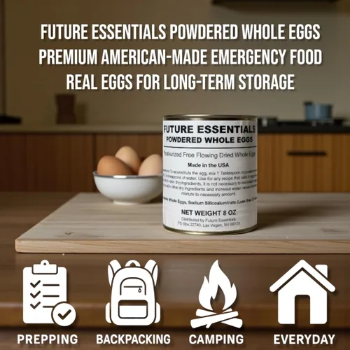 Vista 5 de Future Essentials - Huevos enteros en polvo, lata de 8 onzas, vida útil