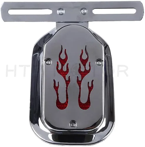 Vista 5 de Flame Fire - Luz trasera de freno compatible con H-D Cafe Racer Bobber Chrome USA