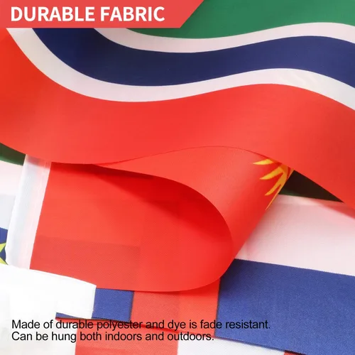 Vista 4 de Anley Bandera de cuerda de 200 países de 184 pies – Banderines internacionales para decoración de fiestas, bares, clubes deportivos, festivales