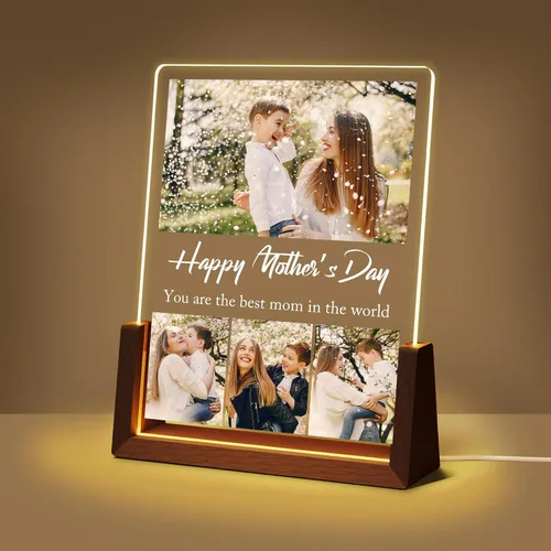 Vista 23 de Regalos de cumpleaños personalizados para el día del padre, para papá, de hija, hijo, esposa, marco de fotos con placa acrílica personalizada