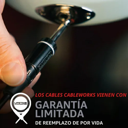 Vista 6 de Cableworks by Gator Cases Composer Series 3 pies en ángulo recto 1/4" a TA4F Cable de instrumento para transmisor inalámbrico Bodypack