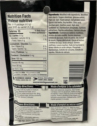 Vista 2 de McCormick Gourmet, Mezcla de salsa seca, Bearnaise, 56g/2 oz., (9pk) {Importado de Canadá}