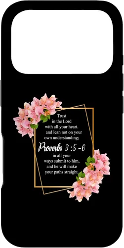 Vista 29 de iPhone 12 Pro Max Proverbios 3:5-6 Versículo de la Biblia Religioso Cristiano Hombres y Mujeres Caso