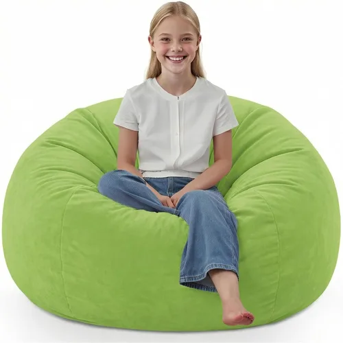 Vista 34 de Silla de Puf de 2 pies, Sillas de Puf Cómodas con Relleno de Espuma Viscoelástica, Sofá de Puf Esponjoso con Cubierta de Terciopelo Holandés, Sillas