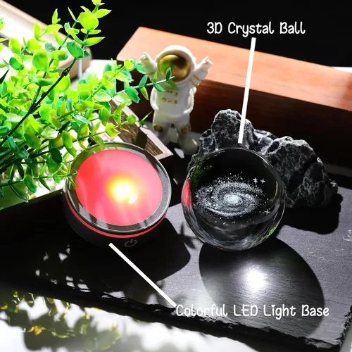 Vista 4 de Bola de cristal de galaxia 3D de 3.15 pulgadas de Arikyrist, regalos de astronomía del universo para adolescentes, niños y hombres, bola decorativa
