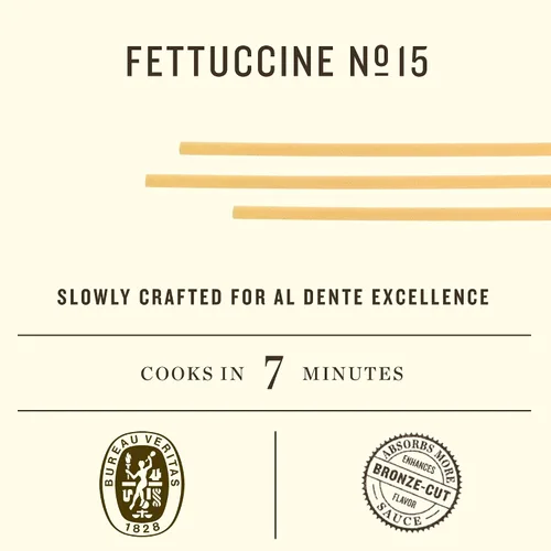 Vista 3 de Rummo Fettuccine Pasta N.15 - Fideos de pasta Fettuccine, pasta seca, fettuccine de trigo duro, importado de Italia, 16 onzas (paquete de 3)