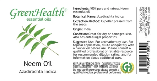 Vista 2 de GreenHealth Aceite de neem - 8 fl oz - 100% puro y natural - Botella de plástico azul