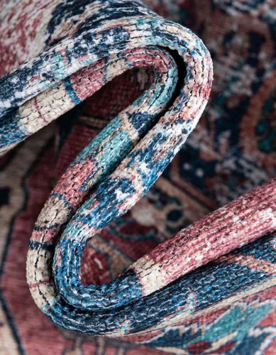 Vista 7 de Unique Loom Yara Collection - Alfombra de área - Aramis (2' x 3' 1" Rectángulo, azul marino/beige)