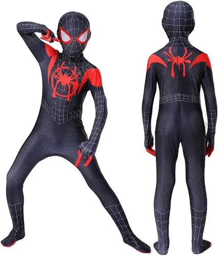 Vista 3 de Disfraz de superhéroe para niños, disfraz de araña, estilo 3D, disfraz de Halloween, elastano