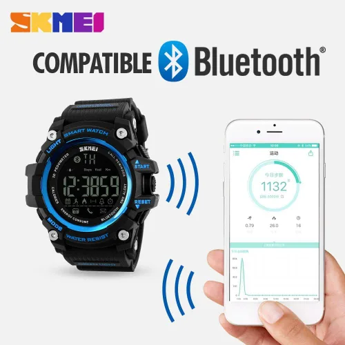 Vista 7 de FANMIS Reloj inteligente multifunción para hombre podómetro calorías digital militar deportivo Bluetooth para Android iPhone rastreador de actividad