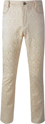Vista 3 de Pantalones para hombre Brocade VTG Gothic Aristocrat Steampunk Negro