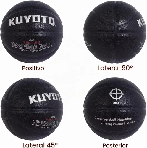 Vista 6 de KUYOTQ 3LBS/3.3LBS/2.2LBS Weighted Heavy Training Basketball 29.5/28.5" in and Outdoor Improving Handling Dribbling Passing Rebounding Skill Negro