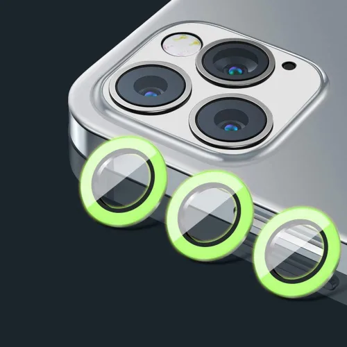 Vista 14 de Compatible con iPhone 11 Pro/11Pro Max/12 Pro Luminous Camera Lens Protector Ultra Thin Película de vidrio templado Protector de pantalla de cámara