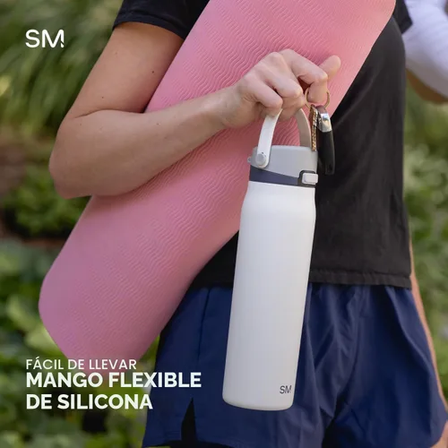 Vista 6 de Simple Modern Mesa Sport Botella de Agua con Tapa de Sorbo Cubierta Botella de Acero Inoxidable Aislada de 24oz Compatible con Portavasos