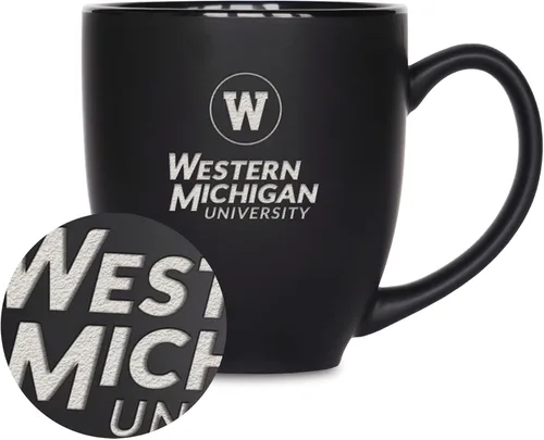 Vista 359 de Rico Industries - Taza de cerámica mate negra con grabado láser estándar de 15oz para NCAA (escuelas T & U) - Para bebidas calientes o frías