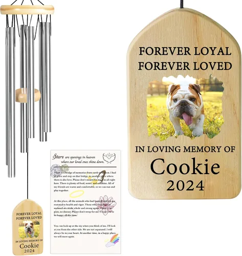 Vista 34 de Jocidea - Campanillas de viento personalizadas para gatos en memoria de gato, regalo por pérdida de gato, regalo de condolencia de mascota, regalo