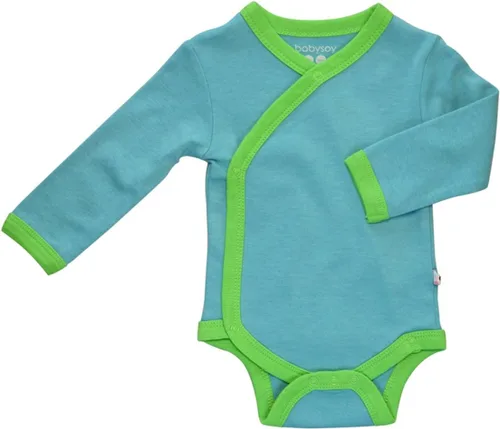Vista 26 de Babysoy Kimono de algodón orgánico de manga larga Onesie Bodysuit