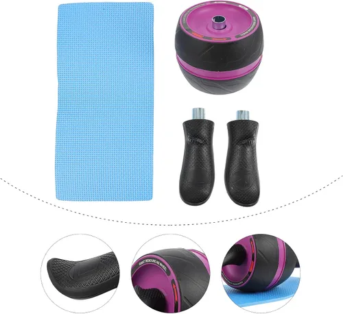 Vista 5 de Automatic Rebound Ab Roller Wheel with Extra Mat Environment-friendly Exercise Roller for Home Gym Fitness Strengthen Core Shoulders Arms Back for