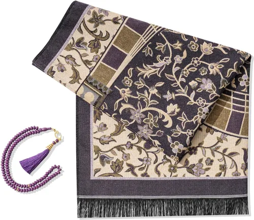 Vista 9 de Alfombra de oración musulmana con cuentas de oración islámica, alfombrilla de oración de viaje, regalos islámicos para mujeres, oración portátil