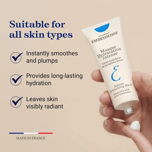 Vista 3 de Embryolisse Mascarilla hidratante intensa Tratamiento ultrahidratante con ácido hialurónico Cuidado diario de la piel que calma, rellena