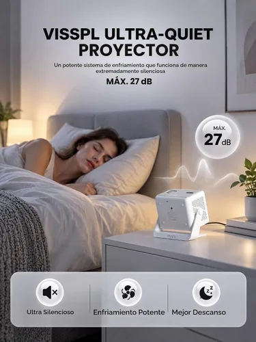 Vista 5 de Proyector inteligente 4K 4100ANSI con WiFi y Bluetooth, enfoque automático Mejora Blancanieves