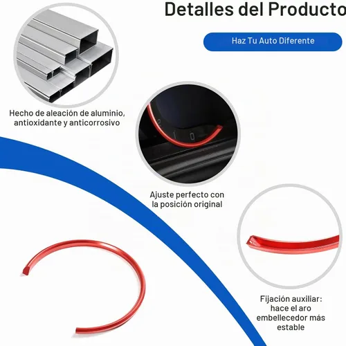 Vista 3 de Anillo de ajuste para salpicadero compatible con Toyota Supra GR A90 A91 MK5 2019-2025, anillo de decoración para tacómetro interior de coche Rojo