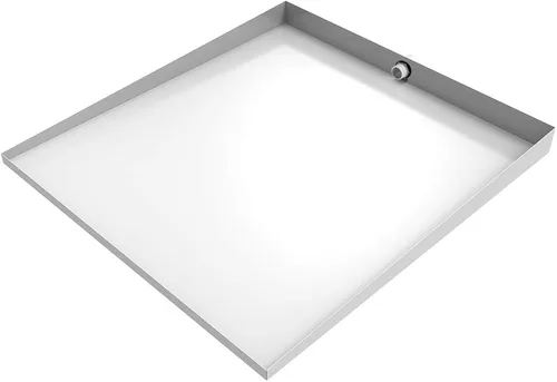 Vista 5 de Bandeja de lavadora de carga frontal de 32 x 30 pulgadas con drenaje (acero galvanizado) - Fabricado en Estados Unidos