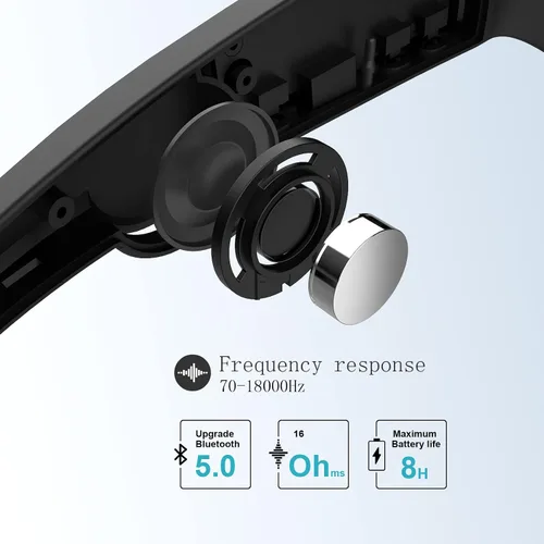 Vista 2 de 5BC gafas de seguridad Bluetooth para trabajo, audio inteligente, gafas con auriculares y micrófono, lente transparente