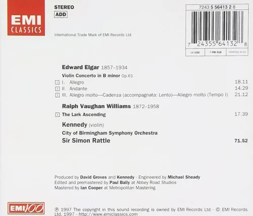 Vista 2 de Elgar: Concierto para violín/Vaughan Williams: La alondra ascendente