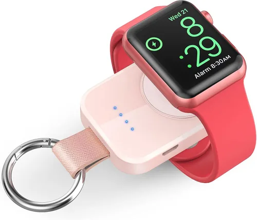 Vista 10 de i.VALUX Cargador inalámbrico portátil para Apple Watch Series 11/10/9/8/Ultra/7/6/5/4/3/2/SE, cargador magnético compacto para iWatch de 1000mAh