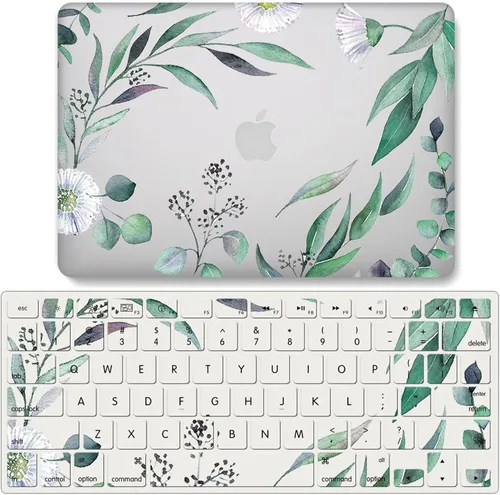 Vista 14 de IVY Para MacBook Pro (15 pulgadas, 2016-2019, modelos: A1707 / A1990) Flower Garland Clear Case con cubierta de teclado - A