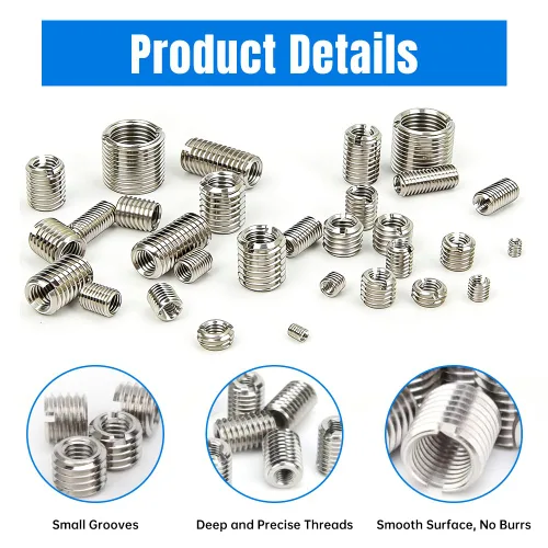 Vista 4 de 10 piezas de inserción de rosca autorroscante, tuerca reductora de acero inoxidable de 0.236 in hembra M3x0.0.197 in macho M5x0.0.315 in
