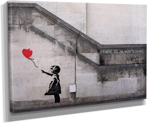 Vista 27 de Arte en lienzo de Banksy para pared, decoración del hogar, lienzo pre-estirado - varios tamaños