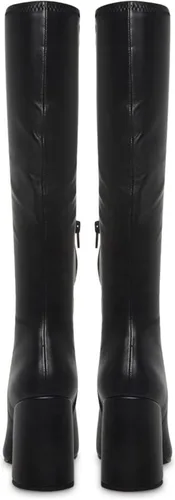 Vista 5 de SOVANYOU Botas altas de piel sintética para mujer, punta cuadrada, tacón grueso, hasta la rodilla, con cremallera lateral