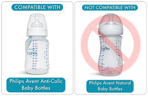 Vista 3 de Kit de conversión de vasos para biberones anticólicos Philips Avent, paquete de 2 Soft Food Grade Silicone Spout Nipples, Weighted Straw, Bottle