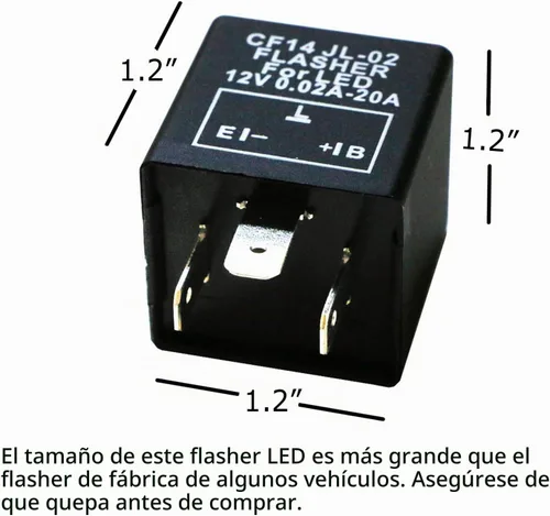Vista 3 de iJDMTOY 3 pines CF14 EP35 Relé de intermitencia LED electrónico para luces de giro LED, solución para el rápido parpadeo de intermitentes