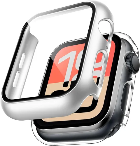 Vista 21 de TAURI - Juego de 2 carcasas rígidas para Apple Watch Series 10 (2024) 46mm, con protector de pantalla de cristal templado PC