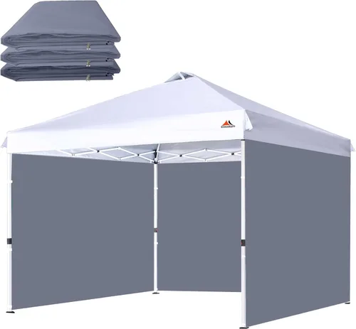 Vista 12 de SCOCANOPY SideWall para marco de toldo desplegable de 8 x 8 pies, paquete de 3 solamente Sunwall, (morado)