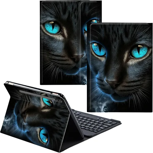 Vista 43 de Funda para Samsung Galaxy Tab S6 Lite 2022/2020 Teclado inalámbrico desmontable y cubierta de cuero PU Funda protectora para Samsung Galaxy Tab S6