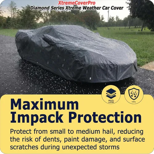 Vista 4 de Funda para auto compatible con Honda Civic Type-R 2016 2017 2018 2019 2020 2021 Honda Civic Type-R W/Type-R Big Spoiler XTREMECOVERPRO Diamond Gris