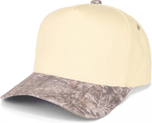 Vista 25 de Funky Junque - Sombreros Snapback de Lona Vintage de Dos Tonos Rayas a rayas - Rojo/Beige