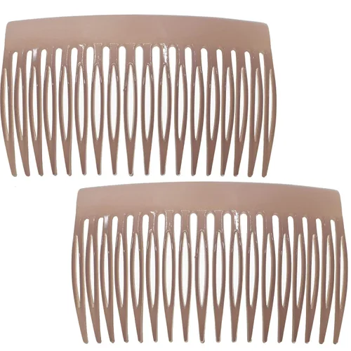 Vista 15 de Camila Paris CP3109 - Peine lateral francés para el cabello, pequeño, curvado, beige, con torsión francesa, decorativo, pinzas de sujeción fuerte